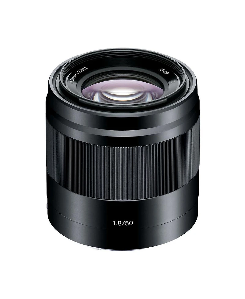 Sony E 50mm f/1.8 Oss Lens for Sony E, Black, Bundle with 49mm Filter Kit, Cleaning Kit, Mac Software Kit