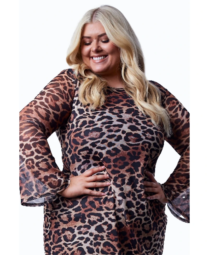 Fashion-szn Plus Leopard Print Mini Dress