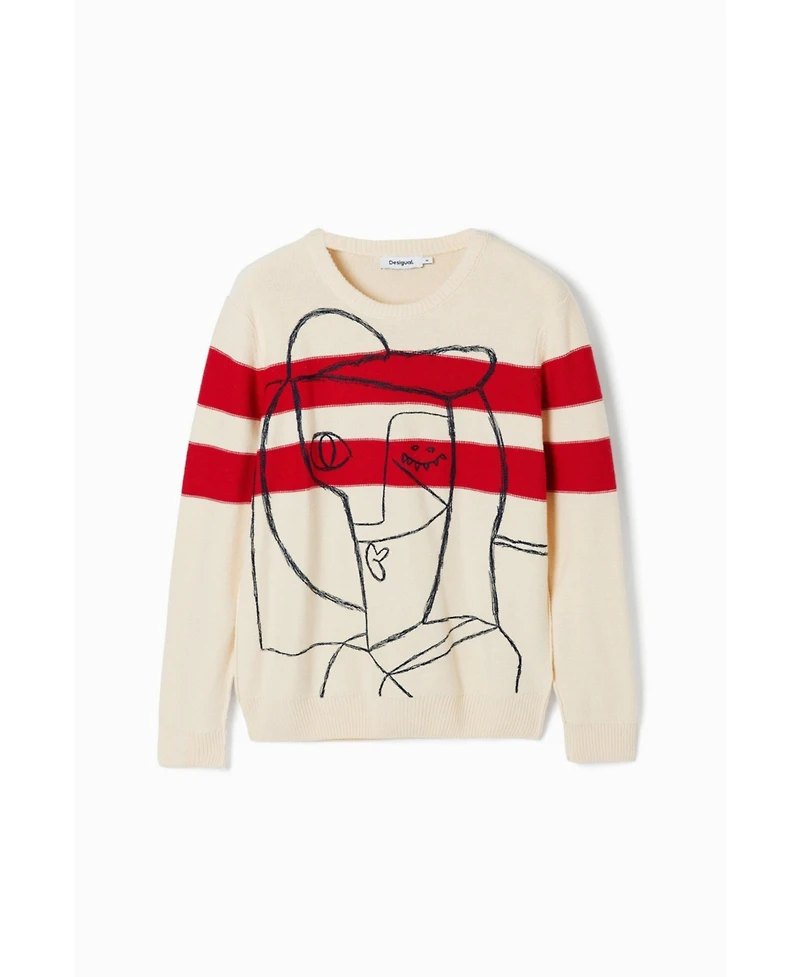 Desigual Men's Striped sweater with pattern.