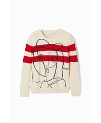 Desigual Men's Striped sweater with pattern.