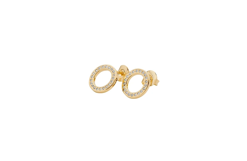 Lucy Quartermaine Art Deco Halo Studs in Gold Vermeil