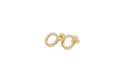 Lucy Quartermaine Art Deco Halo Studs in Gold Vermeil