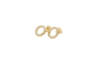 Lucy Quartermaine Art Deco Halo Studs in Gold Vermeil