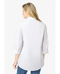 Woman Within Women's Perfect Three Quarter Sleeve Shirt