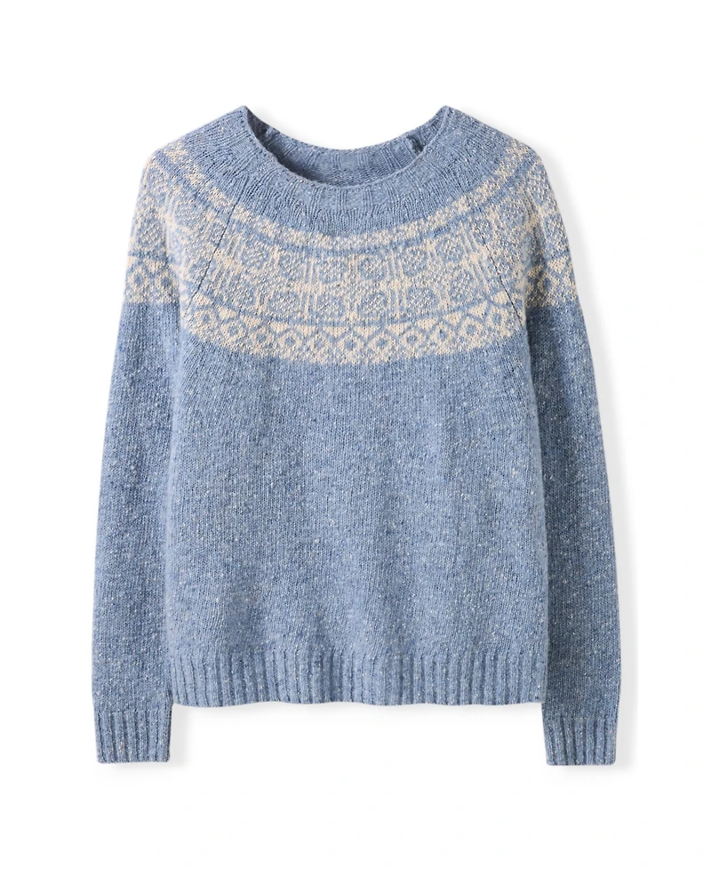 Celtic & Co. Women's Donegal Fair Isle Yoke Sweater