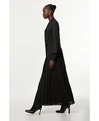 Karen Millen Jersey Ponte Georgette Mix Midi Dress