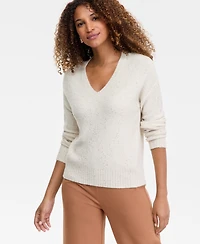 I.n.c. International Concepts Women's Roving Sequin V-Neck Sweater, Macy's Exclusive