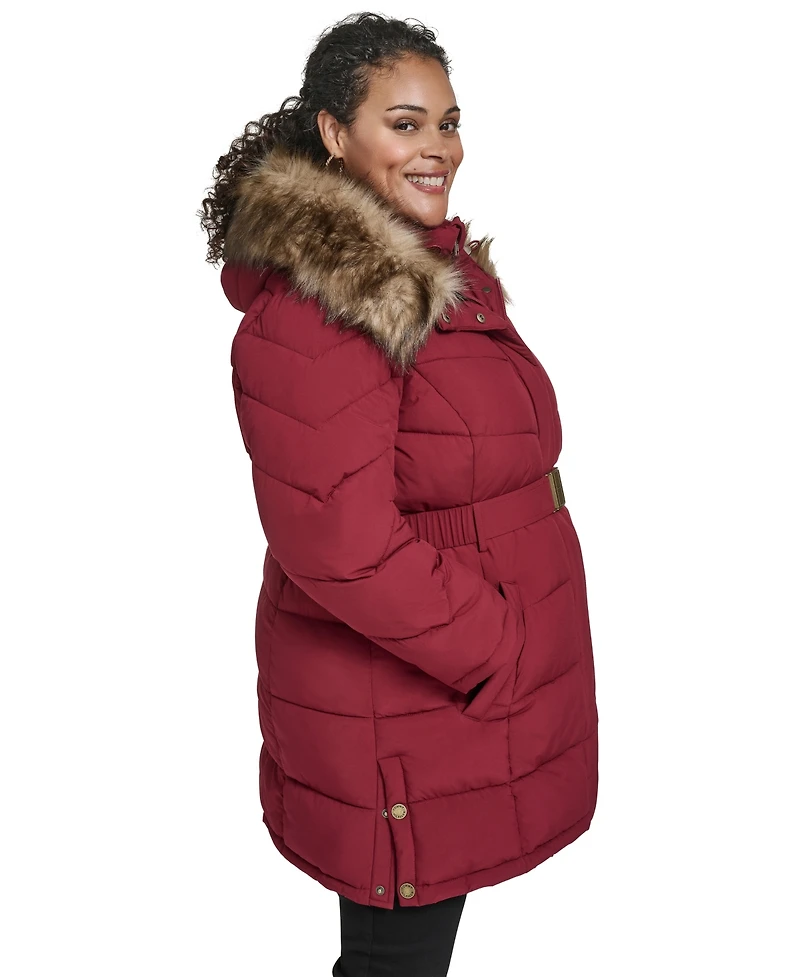Tommy Hilfiger Plus Hooded Puffer Coat