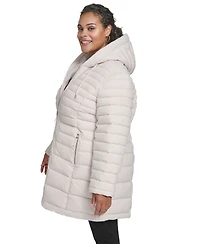Tommy Hilfiger Plus Hooded Packable Puffer Coat