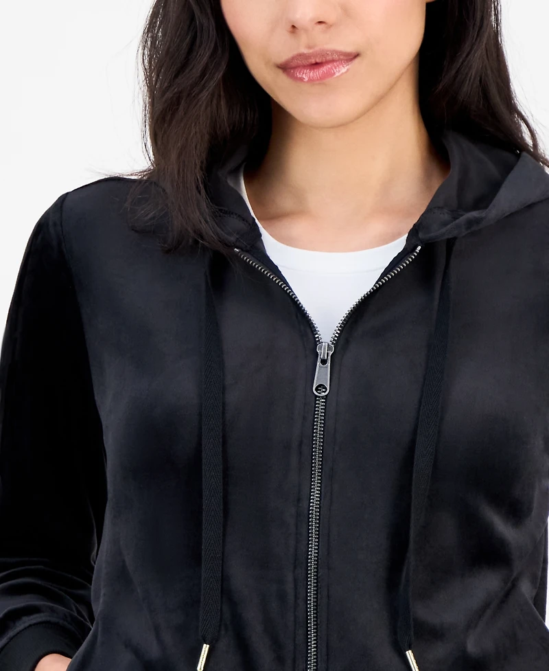 Style & Co Women's Velour Zip-Up Hoodie, Macy's Exclusive