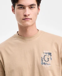 Guess Men's Embroidered Paisley Logo T-Shirt
