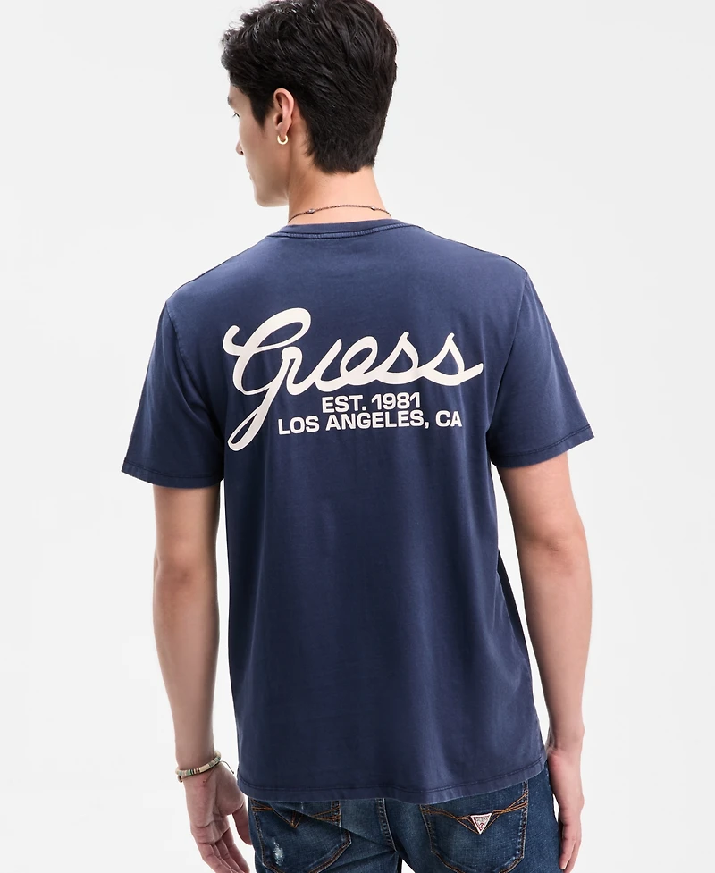Guess Men's Script Logo Print T-Shirt