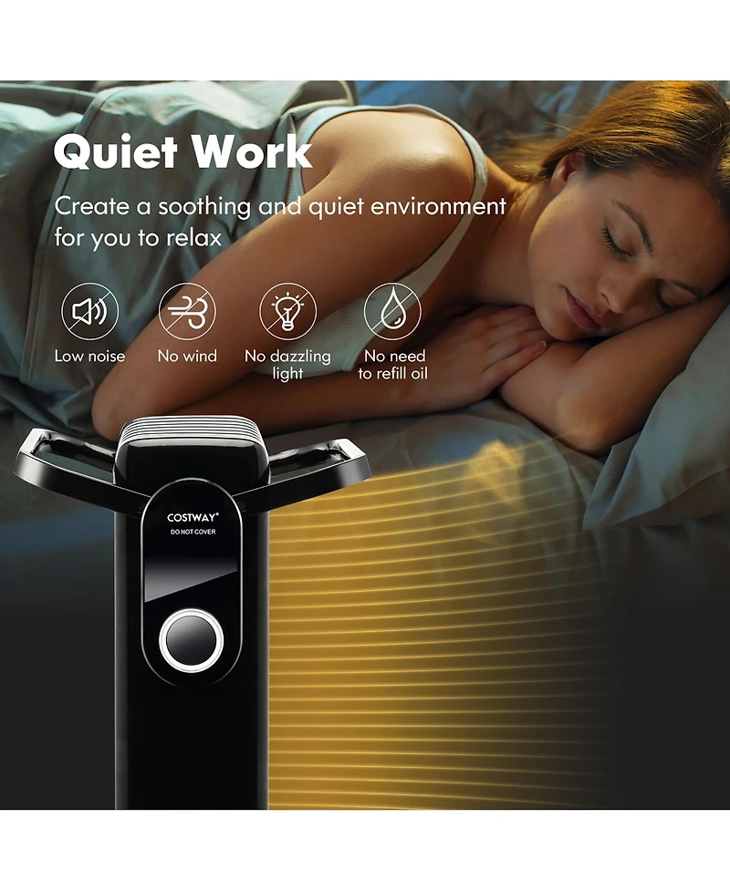 Costway 1500W Electric Space Heater Oil Filled Radiator Heater