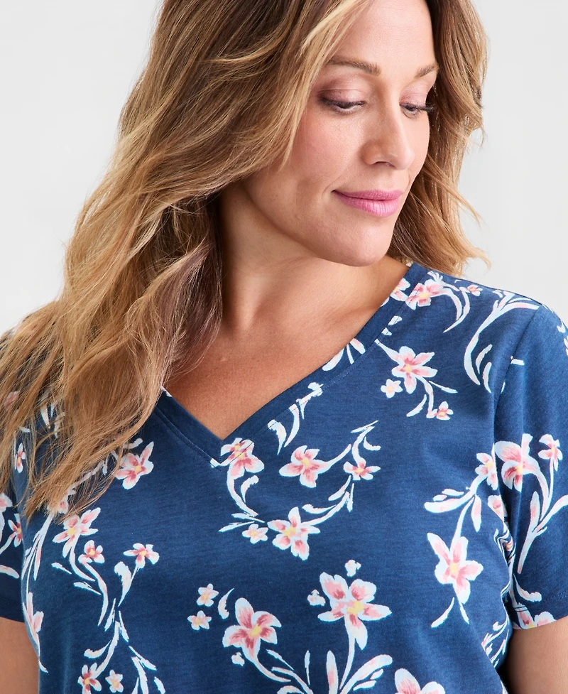 Style & Co Plus Size Perfect V-Neck T-Shirt, Macy's Exclusive