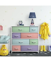 Sorbus Dresser with 8 Drawers - Storage Chest Organizer Steel Frame, Wood Top, Handles, Fabric Bins