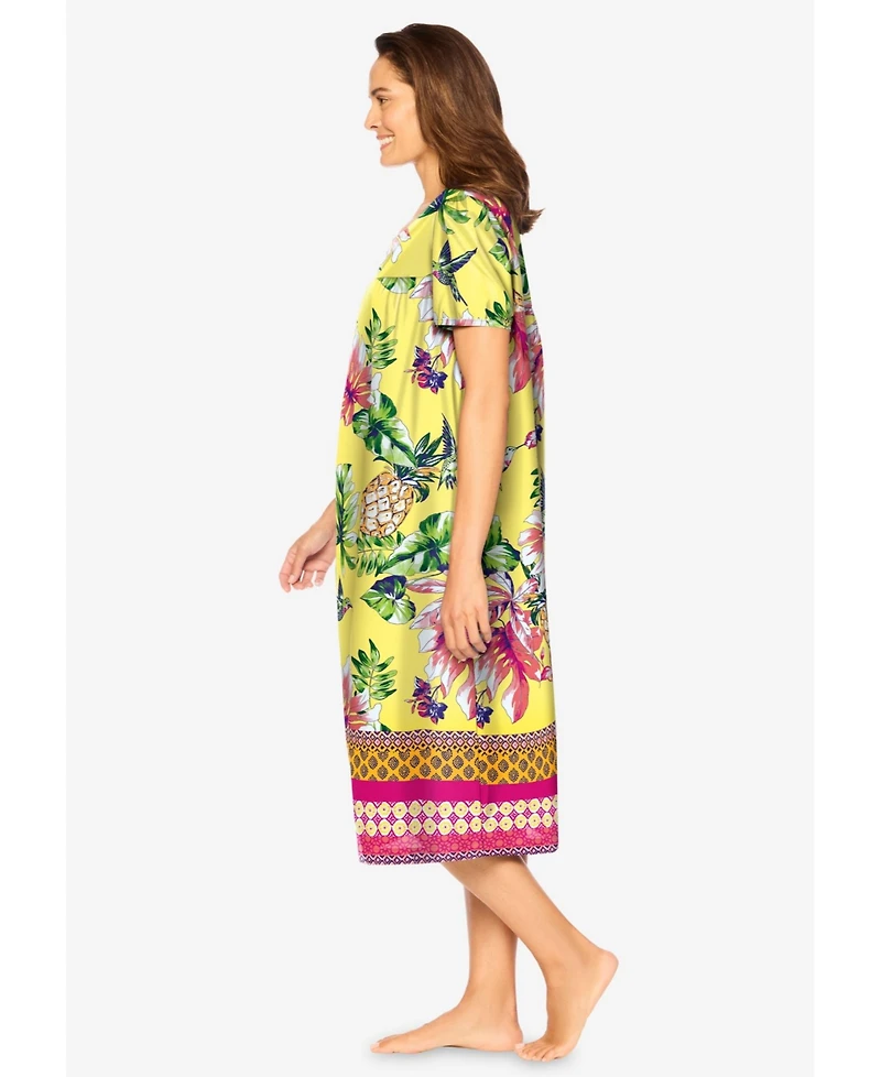 Only Necessities Women's Short Print Shirred Lounger