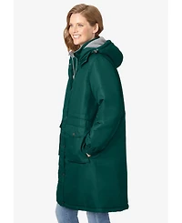 Woman Within Women's Mid-Length Microfiber Parka
