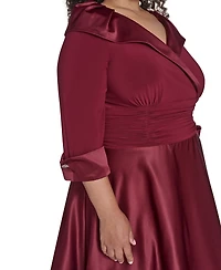 Jessica Howard Plus Rhinestone Cuff Sleeve Midi Dress