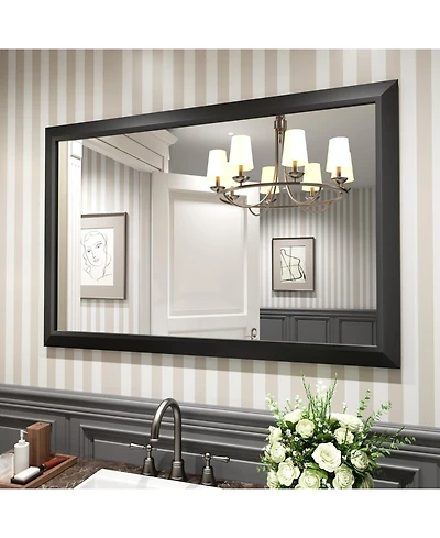 Amorho Bathroom Mirror, 48" x 32" Inch Thick Metal Framed Wall Mirrors for Over Sink, Bedroom, Living Room, Entryway, Rectangle Wall-Mounted