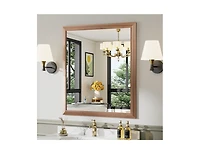 Amorho Bathroom Mirror, 36" x 32" Inch Thick Metal Framed Wall Mirrors for Over Sink, Bedroom, Living Room, Entryway, Rectangle Wall-Mounted