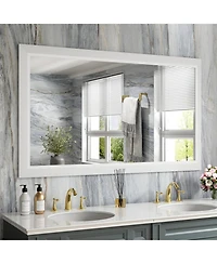 Amorho Bathroom Mirror, 50" x 30" Inch Thick Metal Framed Wall Mirrors for Over Sink, Bedroom, Living Room, Entryway, Rectangle Wall-Mounted Mirrors i