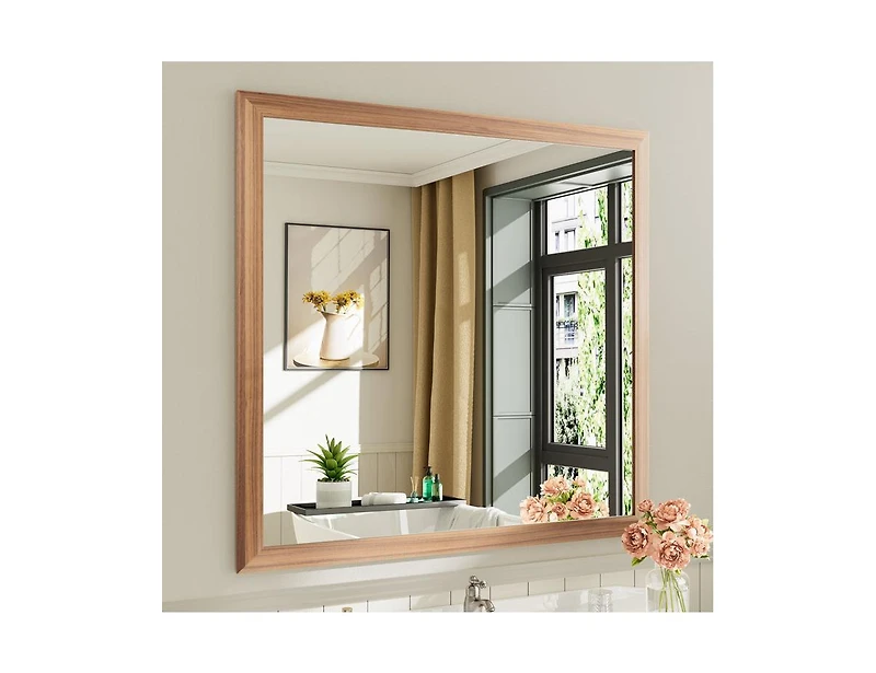 Amorho Bathroom Mirror, 40" x 38" Inch Thick Metal Framed Wall Mirrors for Over Sink, Bedroom, Living Room, Entryway, Rectangle Wall-Mounted