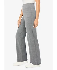 Woman Within Women's Stretch Cotton Wide-Leg Legging