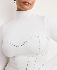 Good American Women's Dolly Joleans Crystal Corset Bodysuit Thong, Regular & Plus