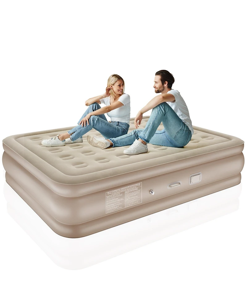 18-Inch Queen Air Mattress Elevated Inflatable Bed with Built-in Electric Pump