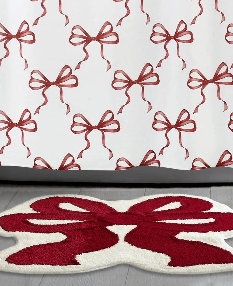 Avanti Christmas Bows Polyester Bath Rug, 29" x 22"