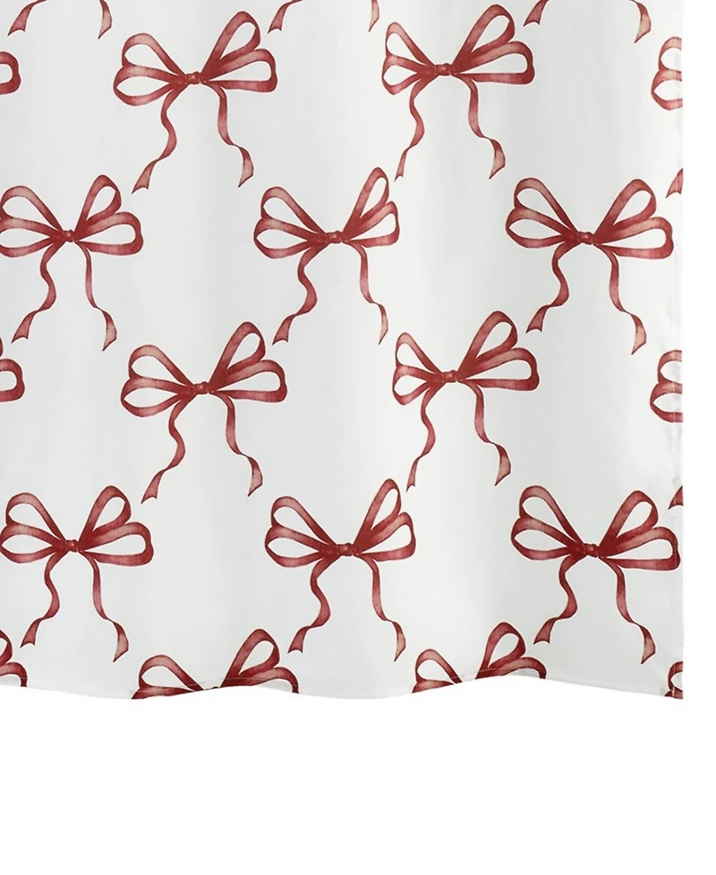 Avanti Christmas Bows Polyester Shower Curtain, 72" x 72"