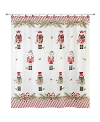 Avanti Peppermint Nutcracker Shower Curtain and 12-Pc. Shower Curtain Hooks Set