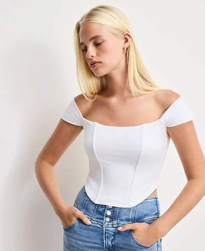 Good American Women's Dolly Joleans Cropped Corset Top, Regular & Plus