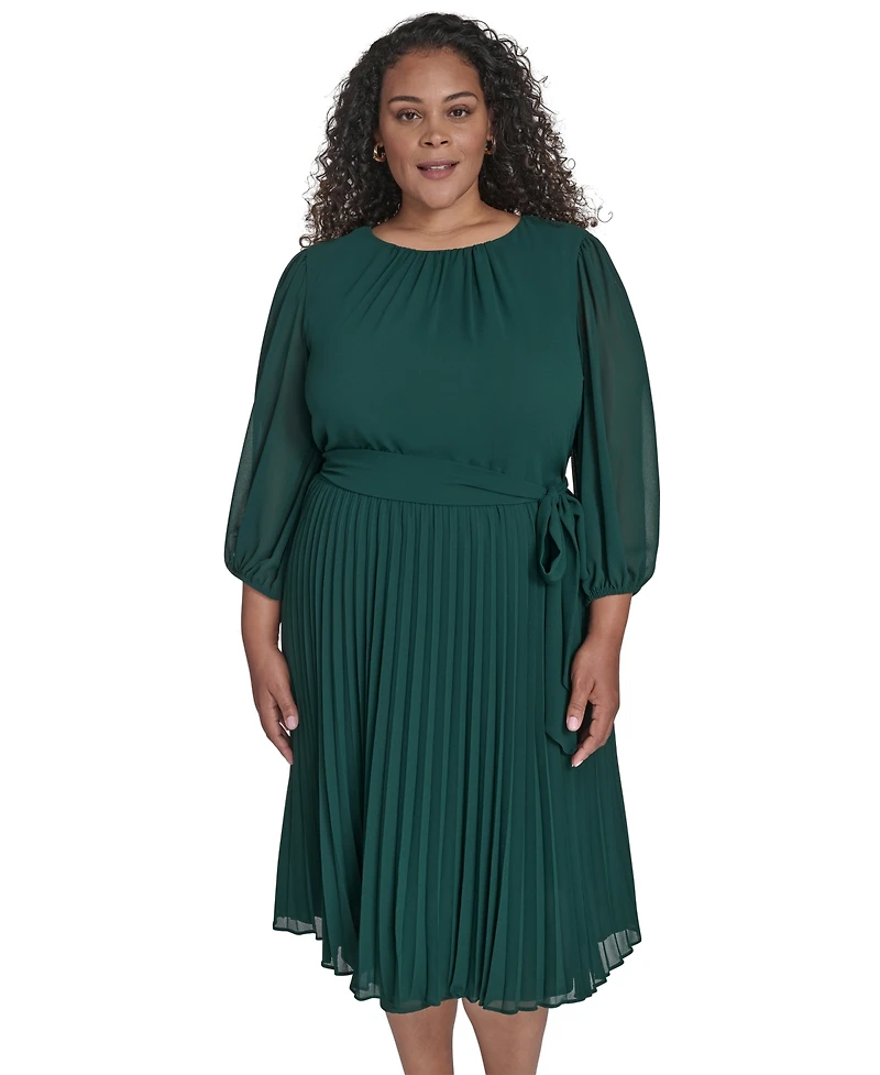 Jessica Howard Plus Ballon Sleeve Midi Dress