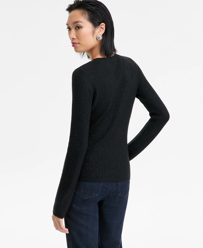 I.n.c. International Concepts Women's Rhinestone Rib Sweater, Macy's Exclusive