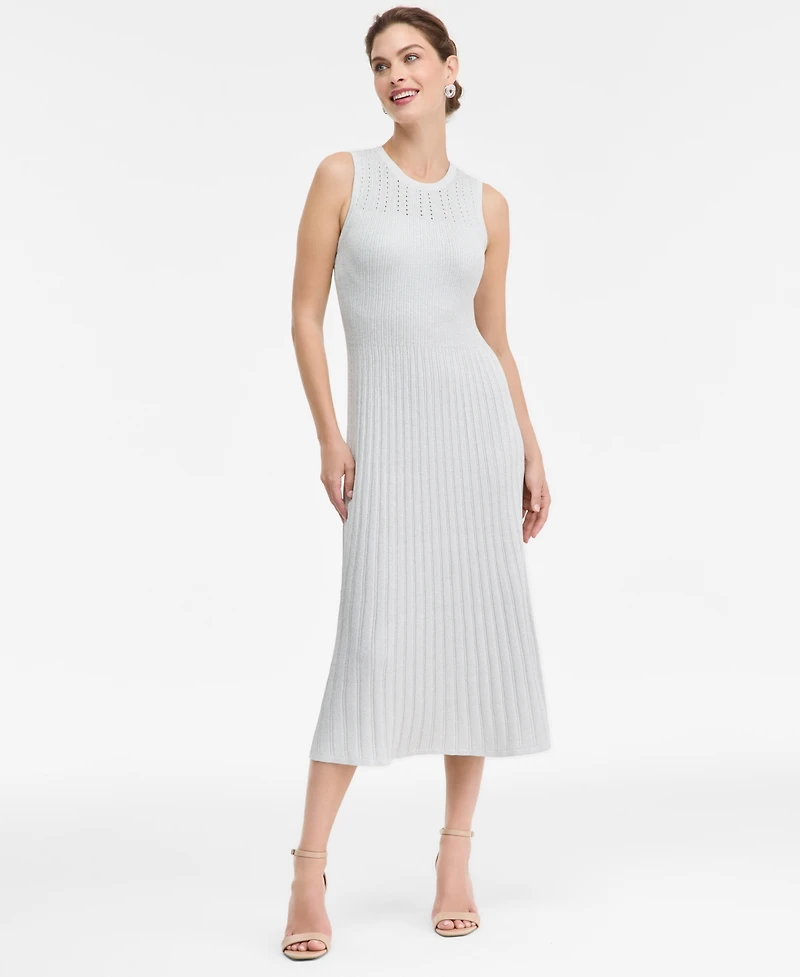 I.n.c. International Concepts Women's Sleeveless Metallic Sweater Dress, Macy's Exclusive