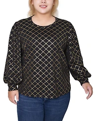 Ny Collection Plus Bishop Sleeve Pullover Top