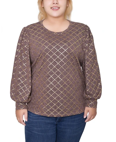 Ny Collection Plus Bishop Sleeve Pullover Top