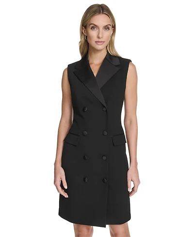 Calvin Klein Women's Sleeveless Blazer Short Sheath Jacket