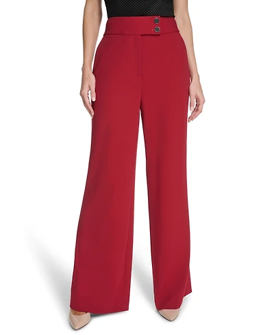Calvin Klein Women's Mid-Rise Wide-Leg Pants