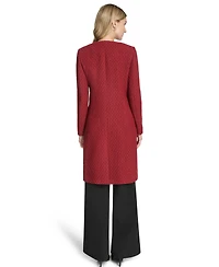 Calvin Klein Women's Open-Front Shoulder Padded Long Jacket