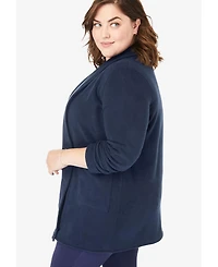 Woman Within Plus Microfleece Cardigan