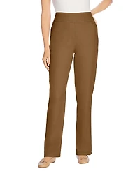 Woman Within Women's Flex-Fit Pull-On Straight-Leg Gap-Free Stretch Denim Jeans