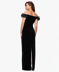 Xscape Women's Off The Shoulder Ruffle Dress