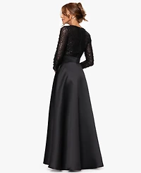 Xscape Women's Long Sleeve Ball Gown