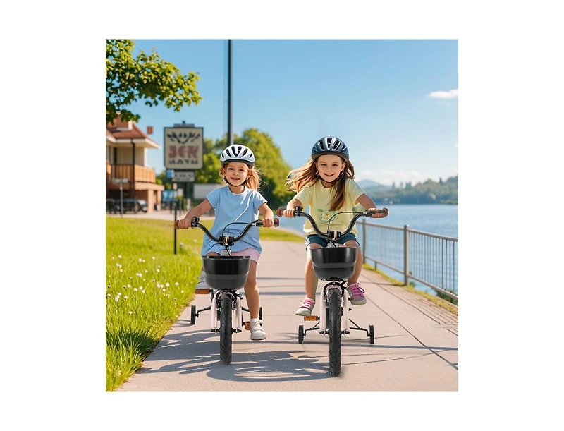 18-Inch Kids Bike with Basket & Adjustable Handlebar