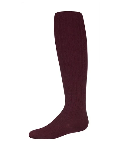 Memoi Big Girls Cotton Blend Cable Tights