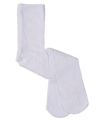Memoi Girls Multi-Diamond Drop-Stitch Textured Cotton Rich Sweater Tights