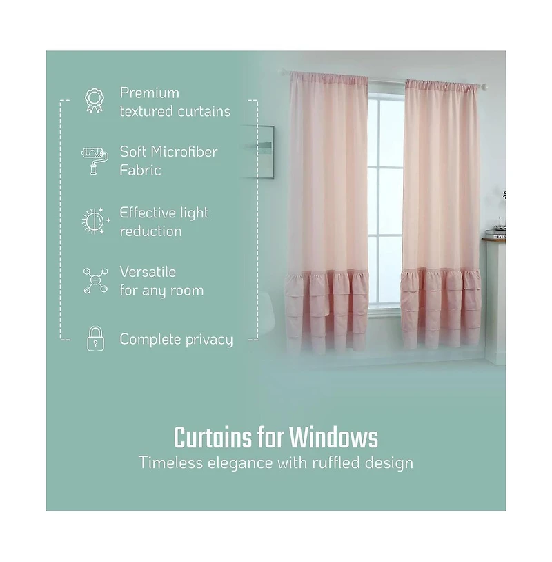 Shadisfy Pink Light Filtering Curtains Soft Microfiber Fabric Window Drapes, Thermal Insulated Grommet for Bedroom(42" W X 84" H, 2 Panels)