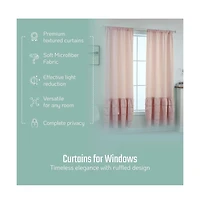 Shadisfy Pink Light Filtering Curtains Soft Microfiber Fabric Window Drapes, Thermal Insulated Grommet for Bedroom(42" W X 84" H, 2 Panels)